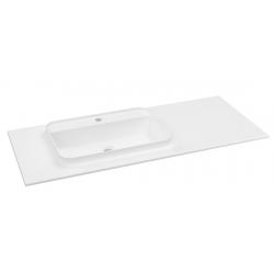 BRAHEA umývadlo 121x51,5cm (90+30cm), Rockstone, ľavé, biela matná