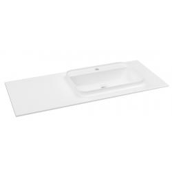 BRAHEA umývadlo 121x51,5cm (30+90cm), Rockstone, pravé, biela matná