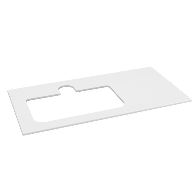 BRAHEA doska Rockstone s otvorom 101x51,5cm (70+30cm), ľavá, biela matná