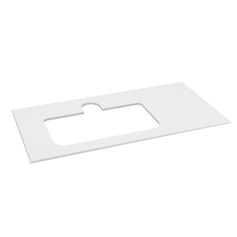 BRAHEA doska Rockstone s otvorom 101x51,5cm (80+20cm), ľavá, biela matná