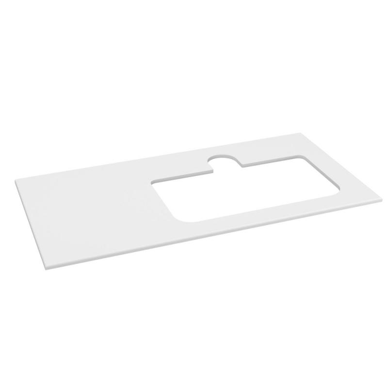BRAHEA doska Rockstone s otvorom 101x51,5cm (30+70cm), pravá, biela matná
