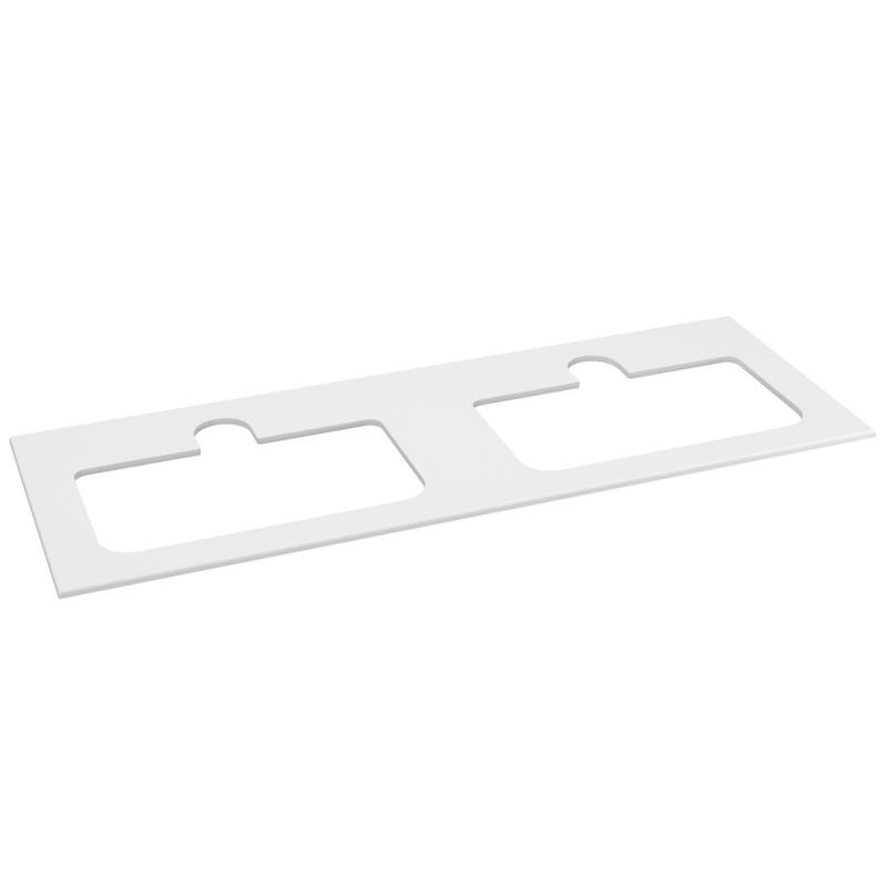 BRAHEA doska Rockstone s 2 otvormi 141x51,5cm (70+70cm), biela matná