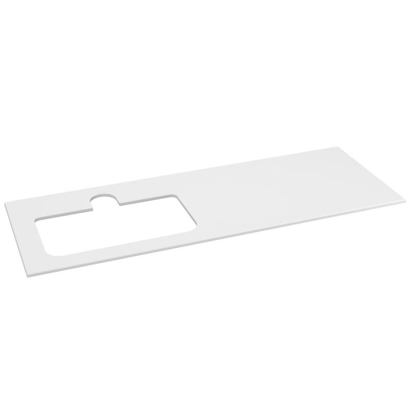 BRAHEA doska Rockstone s otvorom 141x51,5cm (70+70cm), ľavá, biela matná