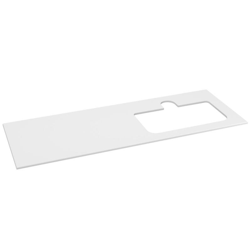 BRAHEA doska Rockstone s otvorom 141x51,5cm (70+70cm), pravá, biela matná