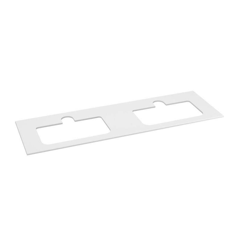BRAHEA doska Rockstone s 2 otvormi 161x51,5cm (80+80cm), biela matná