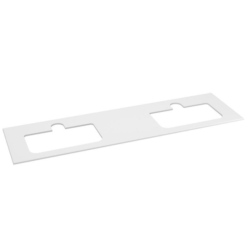 BRAHEA doska Rockstone s 2 otvormi 181x51,5cm (80+20+80cm), biela matná