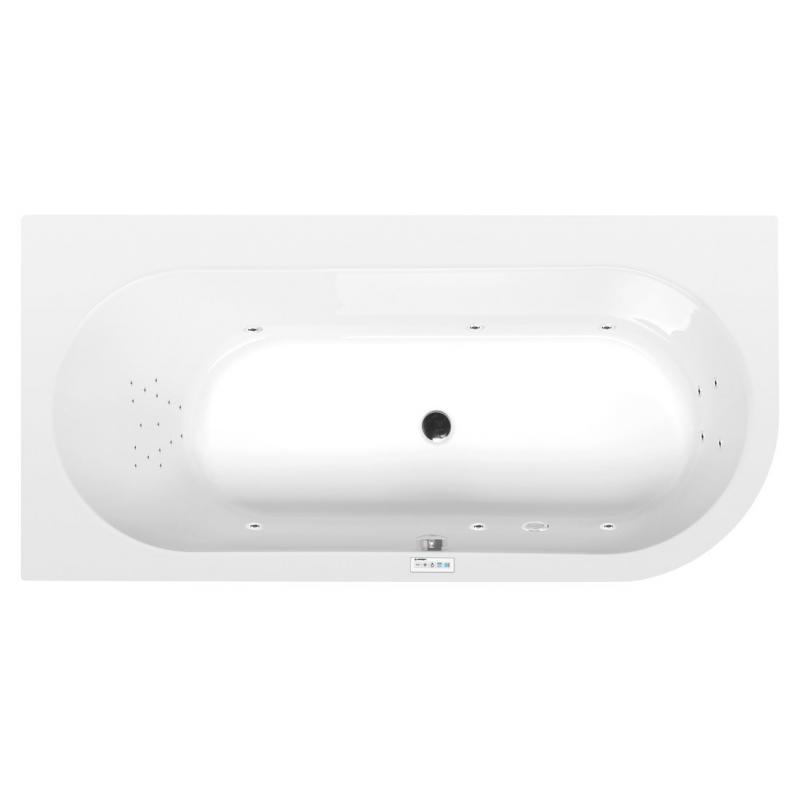 ASTRA L hydromasážna vaňa, 165x80x48cm, Highline Hydro, chróm