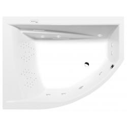 TANDEM L hydromasážna vaňa, 170x130x50cm, Highline Hydro, chróm