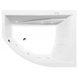 TANDEM R hydromasážna vaňa, 170x130x50cm, Highline Hydro, chróm