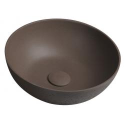 FORMIGO betónové umývadlo na dosku, priemer 39cm, tmavo hnedá