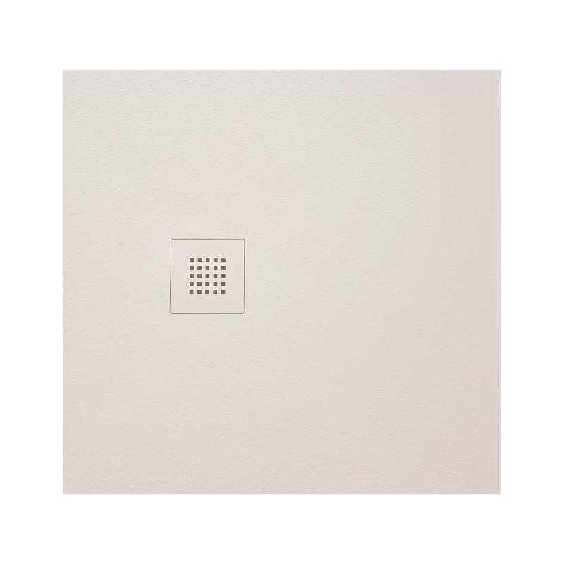 MITIA sprchová vanička z litého mramoru, čtverec 90x90cm, světle šedá