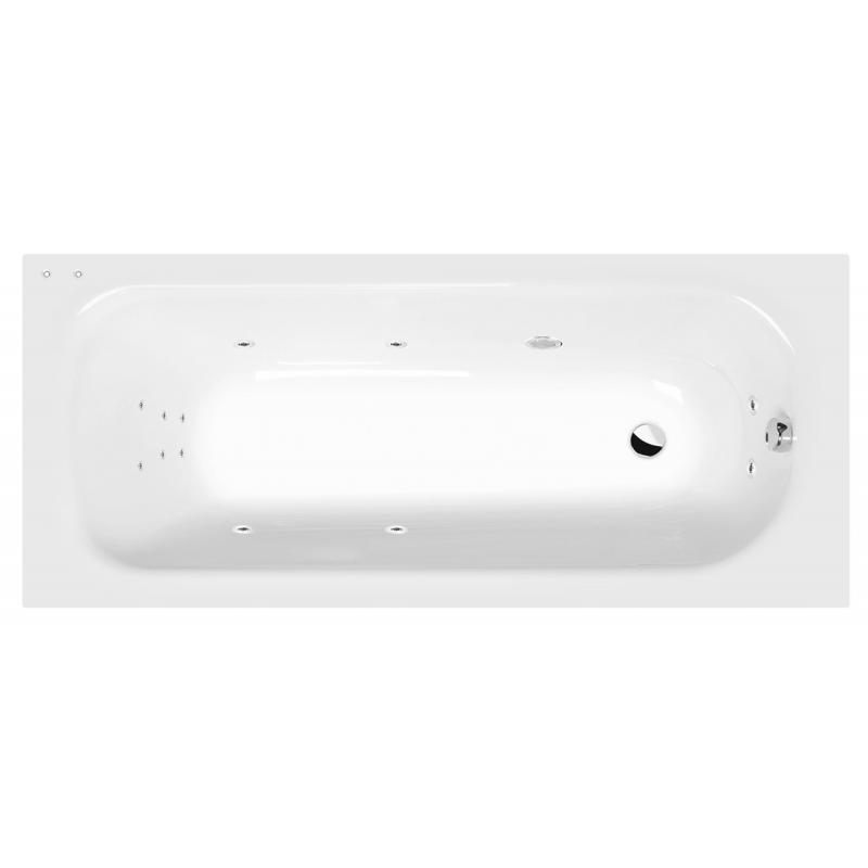 LAURA hydromasážna vaňa, 160x70x39cm, Attraction Hydro, chróm