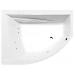 TANDEM L hydromasážna vaňa, 170x130x50cm, Active Hydro, chróm