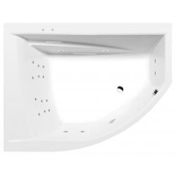 TANDEM L hydromasážna vaňa, 170x130x50cm, Attraction Hydro, chróm