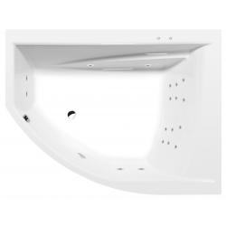 TANDEM R hydromasážna vaňa, 170x130x50cm, Attraction Hydro, chróm