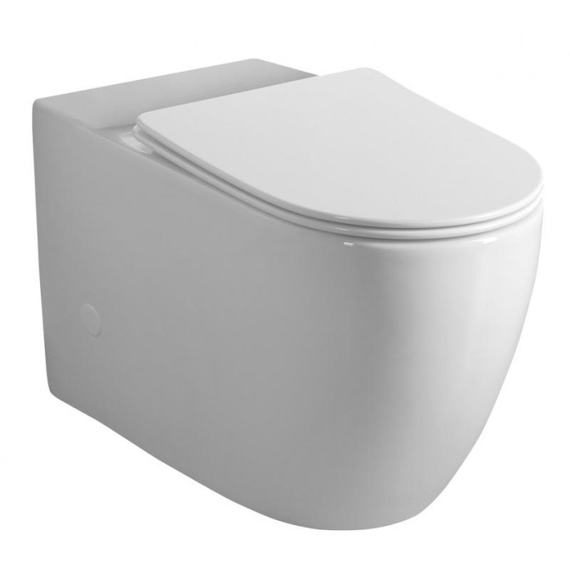 INFINITY RIMLESS misa pre kombi WC, spodný/zadný odpad, biela