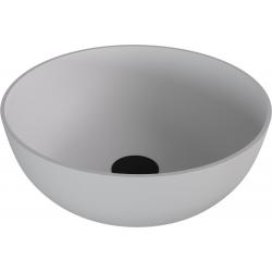 BANERA ROUND umývadlo na dosku, liaty mramor, Ø 39 cm, biela mat
