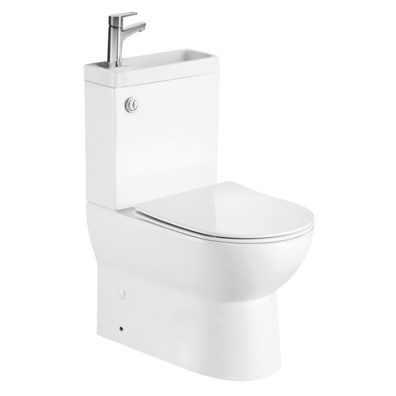 JALTA HYGIE WC kombi, Rimless, spodný/zadný odpad, biela