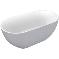 REDUTA voľne stojaca vaňa liaty mramor 171x81x58cm, biela/šedá mat