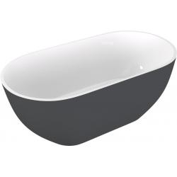 REDUTA voľne stojaca vaňa liaty mramor 171x81x58cm, biela/antracit mat