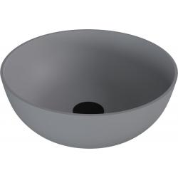 BANERA ROUND umývadlo na dosku, liaty mramor, Ø 39 cm, šedá mat
