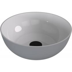 BANERA ROUND umývadlo na dosku, liaty mramor, Ø 39 cm, biela/šedá mat