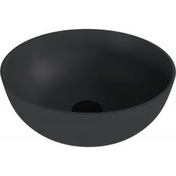 BANERA ROUND umývadlo na dosku, liaty mramor, Ø 39 cm, antracit mat