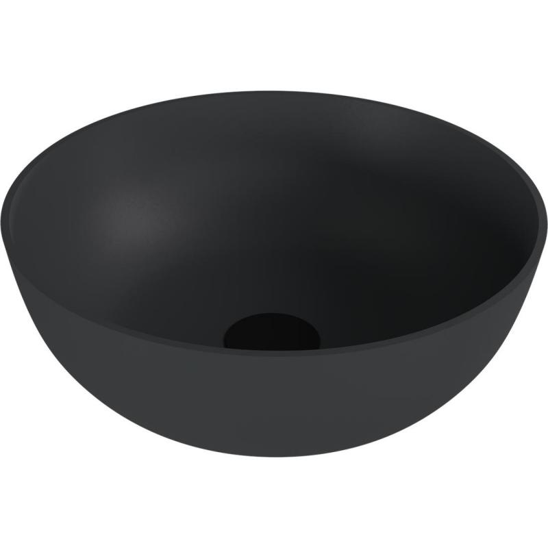 BANERA ROUND umývadlo na dosku, liaty mramor, Ø 39 cm, antracit mat
