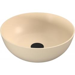 BANERA ROUND umývadlo na dosku, liaty mramor, Ø 39 cm, béžová mat