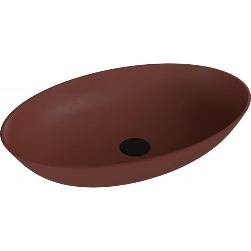BANERA OVAL umývadlo na dosku, liaty mramor, 60x40cm, hnedá mat