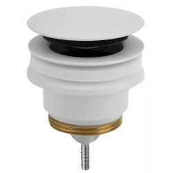 Umyvadlová výpust 5/4“, Click-Clack, veľká zátka, 10-45mm, biela mat