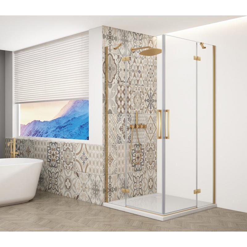 TRINITY GOLD MATT obdĺžniková sprchová zástena 1200x1000mm, rohový vstup, číre sklo