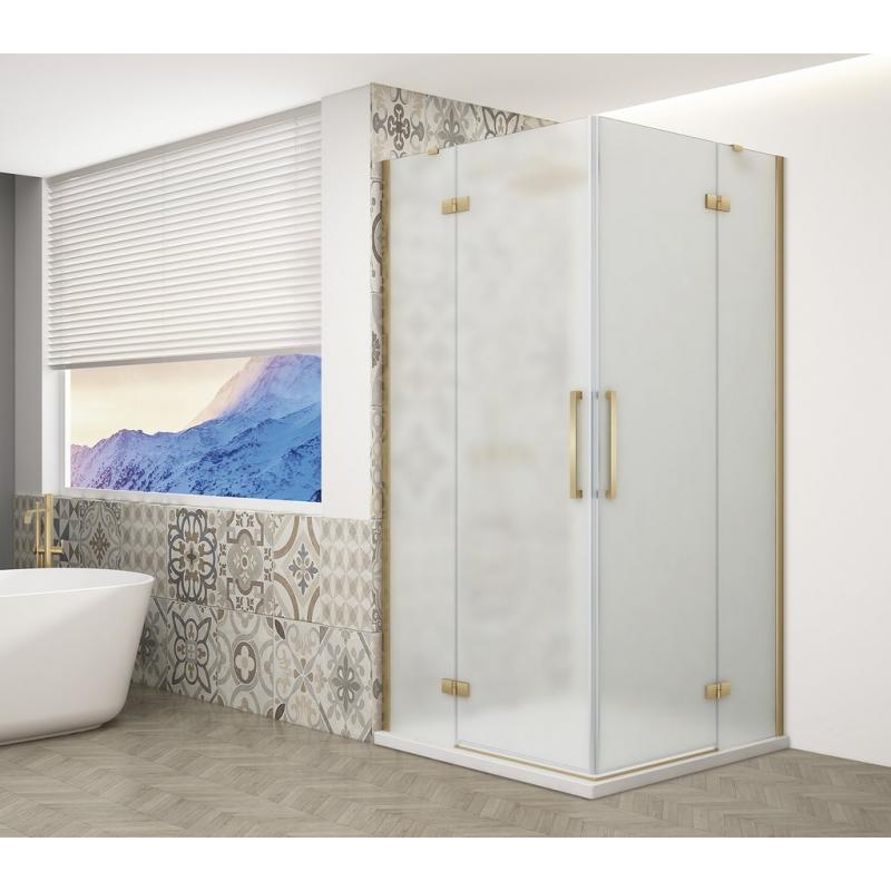TRINITY GOLD MATT obdĺžniková sprchová zástena 1200x1000mm, rohový vstup, matné sklo