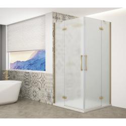 TRINITY GOLD MATT štvorcová sprchová zástena 800x800mm, rohový vstup, matné sklo