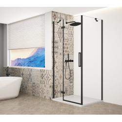 TRINITY BLACK štvorcová sprchová zástena 800x800mm, lavé