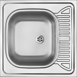 Steel sink, 1-bowl with drainer - lay-on