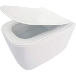 Toilet bowl, with seat, rimless