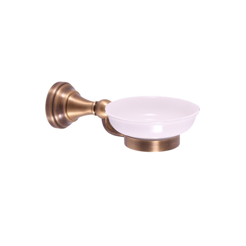 Mydlovnička keramická stará mosadz (bronz) Kúpeľňový doplnok Morava RETRO