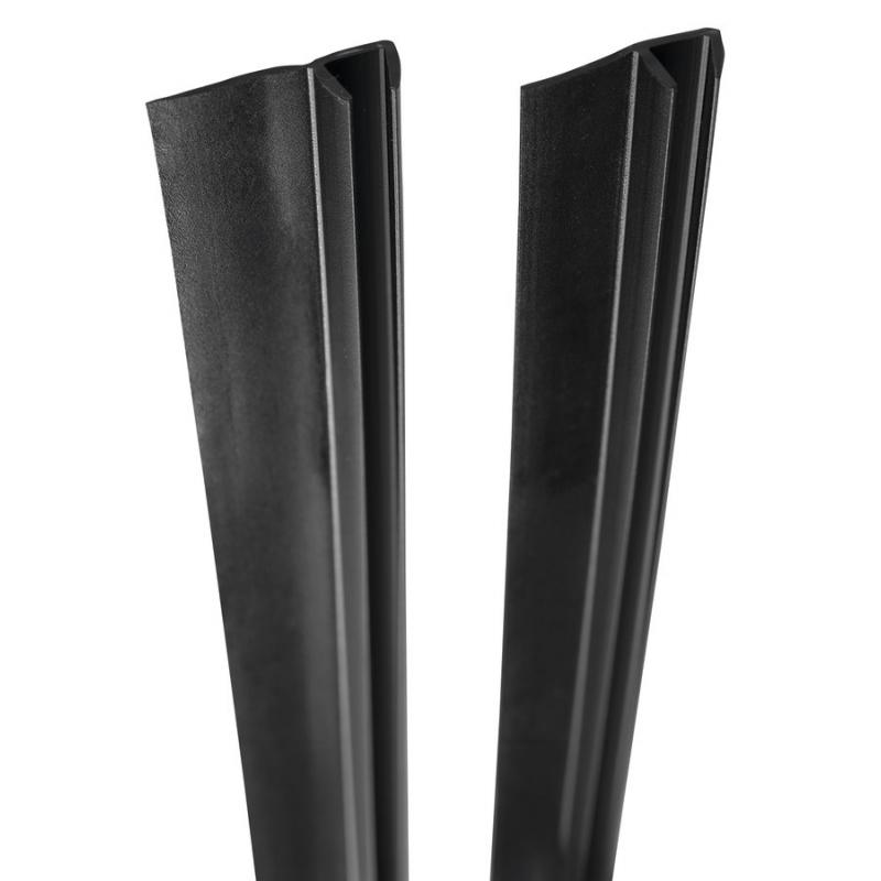 Set zvislých tesnení pre 5/5mm sklo, 2000mm, čierna