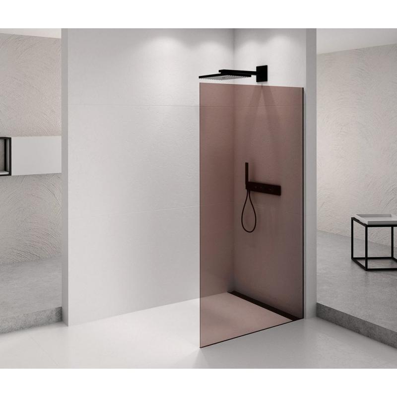 ARCHITEX BLACK MATT sprchová zástena 1262 mm, sklo Marron