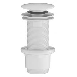 Umyvadlová výpust 5/4“, click-clack, veľká zátka, 10-80mm, ABS/biela mat