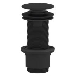 Umyvadlová výpust 5/4“, click-clack, veľká zátka, 10-80mm, ABS/čierna mat