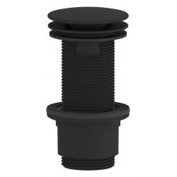 Umyvadlová výpust 5/4", neuzatvárateľná, veľká zátka, 10-80mm, ABS/čierna