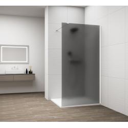 ESCA WHITE MATT jednodielna sprchová zástena na inštaláciu k stene, dymové matné sklo, 1300 mm