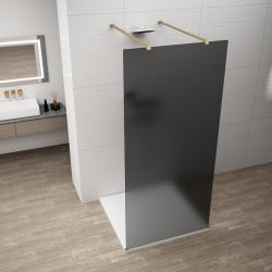 ESCA GOLD MATT jednodielna sprchová zástena do priestoru, dymové sklo, 1400 mm