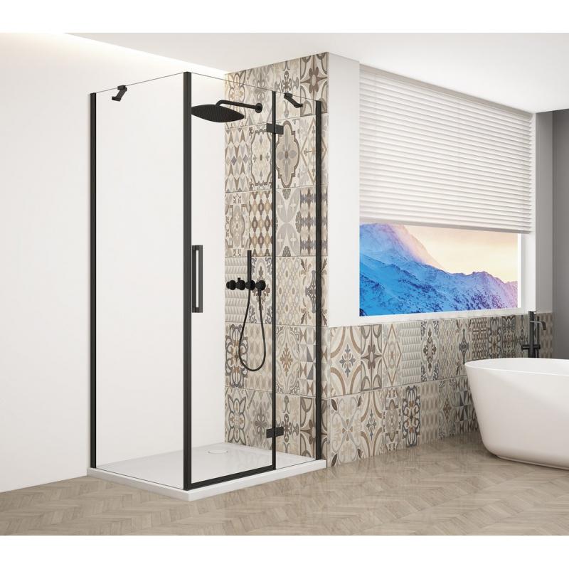 TRINITY BLACK obdĺžniková sprchová zástena 1100x1000mm, číre sklo, pravé