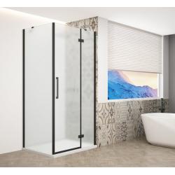 TRINITY BLACK obdĺžniková sprchová zástena 900x800mm, matné sklo, pravé