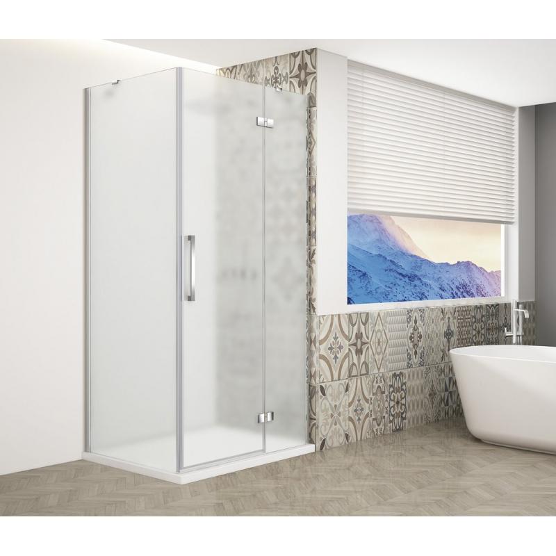 TRINITY CHROME obdĺžniková sprchová zástena 900x800mm, matné sklo, pravé