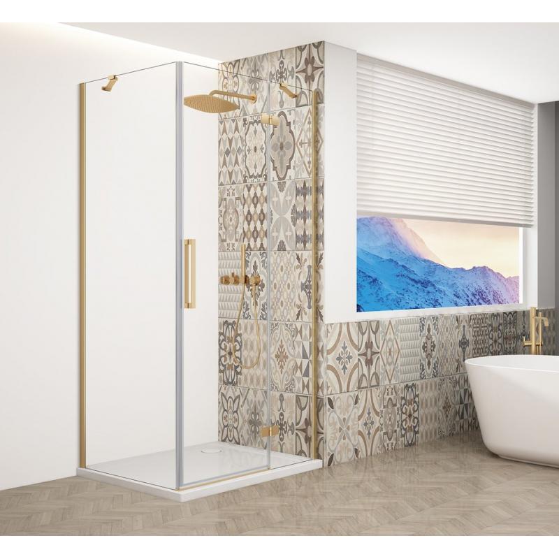 TRINITY GOLD MATT obdĺžniková sprchová zástena 1000x900mm, číre sklo, pravé