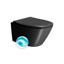 MODO závesná WC misa, Swirlflush, 37x54cm, čierna dual-mat